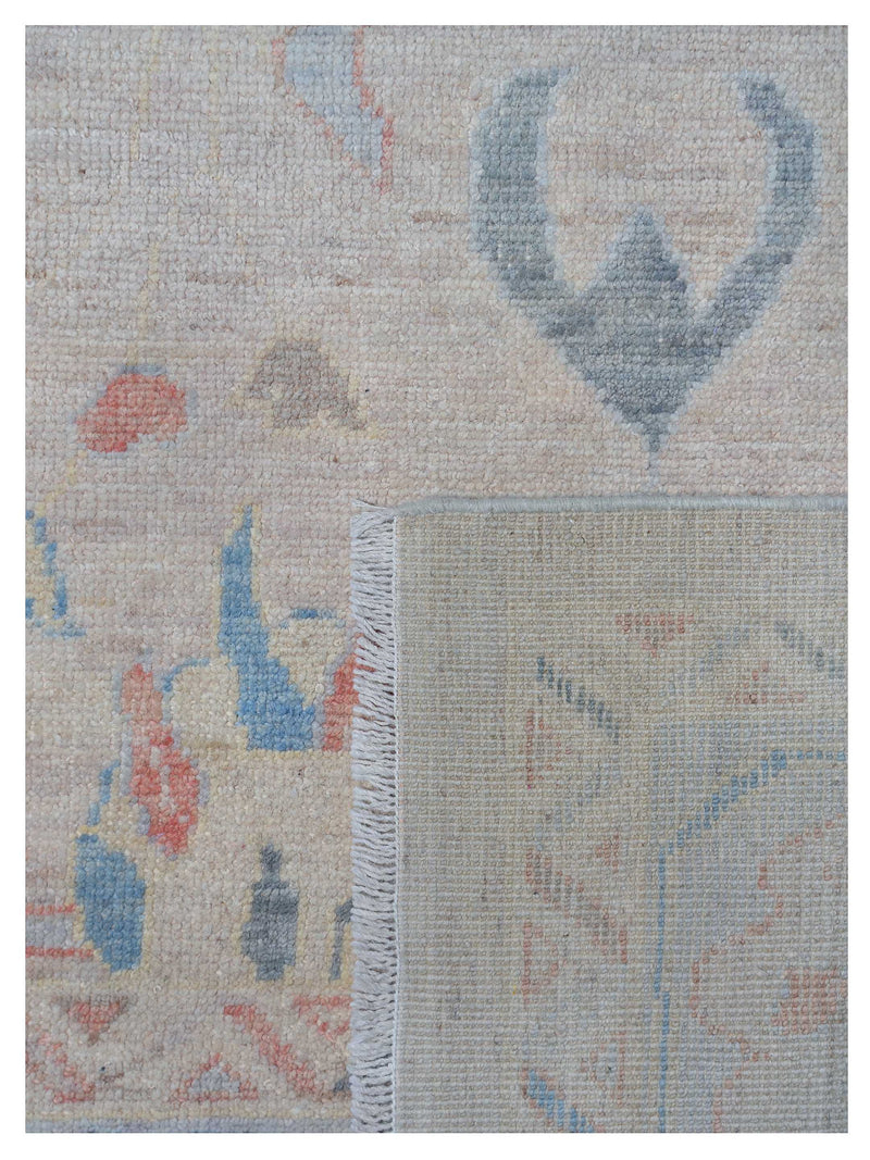 Pacific Ushak Wool Weft 42463 Beige Grey Transitional Hand Knotted Rug