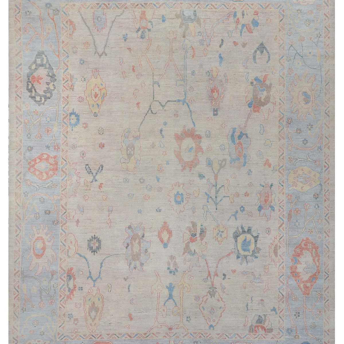 Pacific Ushak Wool Weft  Beige Grey Transitional