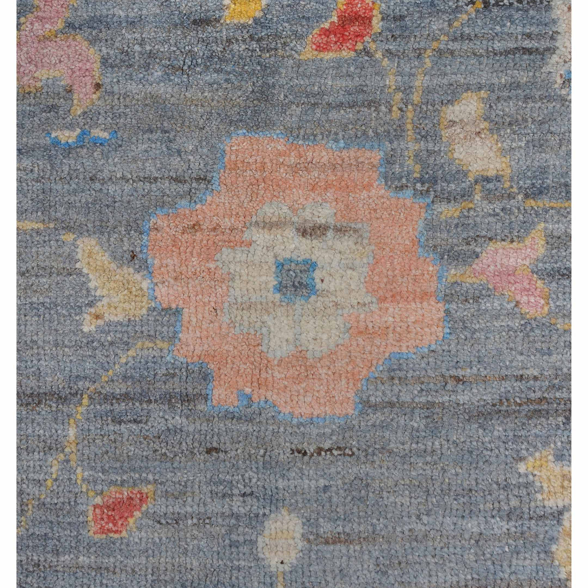 Pacific Ushak Wool Weft 42464 D.Grey Beige Transitional Hand Knotted Rug
