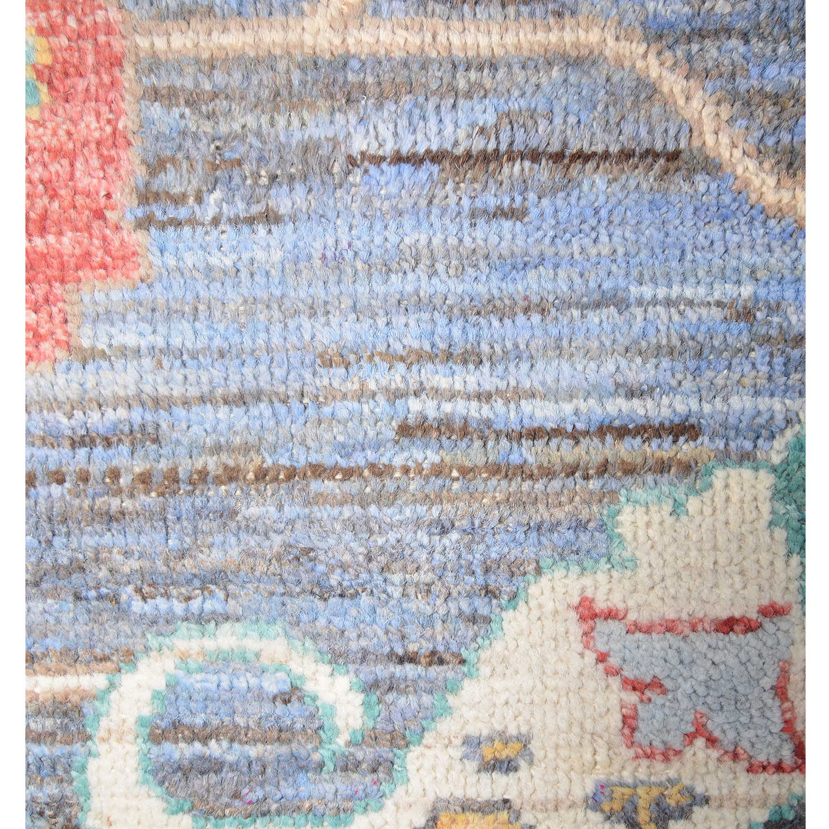 Pacific Ushak Wool Weft 42466 Blue Ivory Transitional Hand Knotted Rug