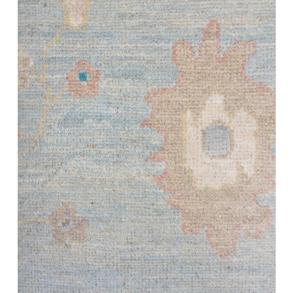 Pacific Ushak Wool Weft 42467 Turquoise Ivory Transitional Hand Knotted Rug