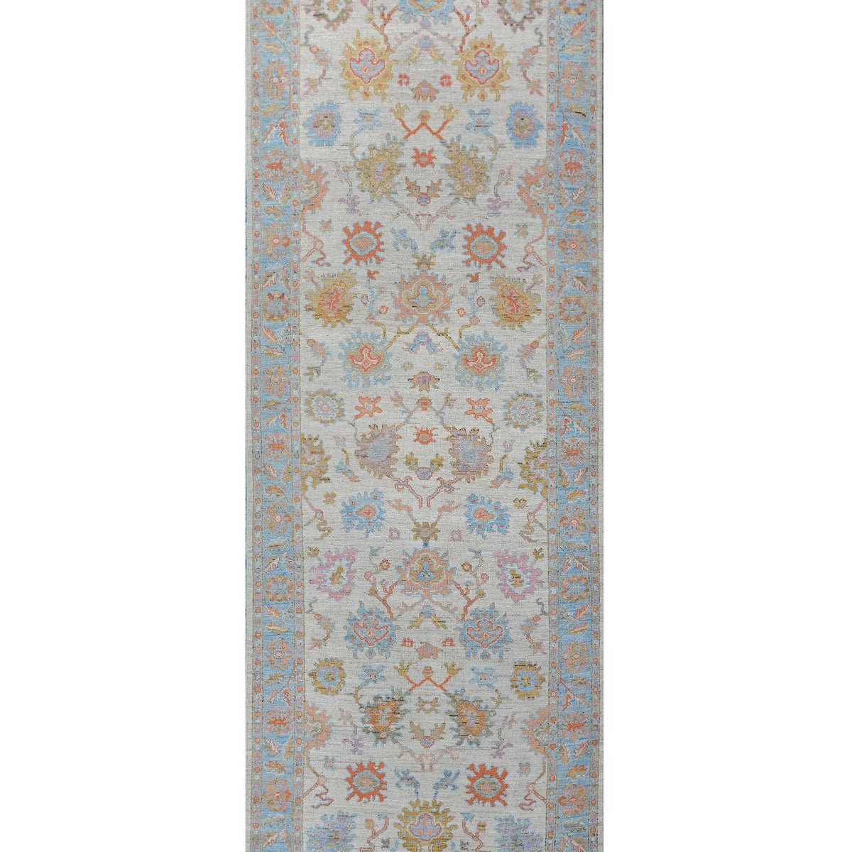 Pacific Ushak Wool Weft  Ivory Lt.Blue Transitional