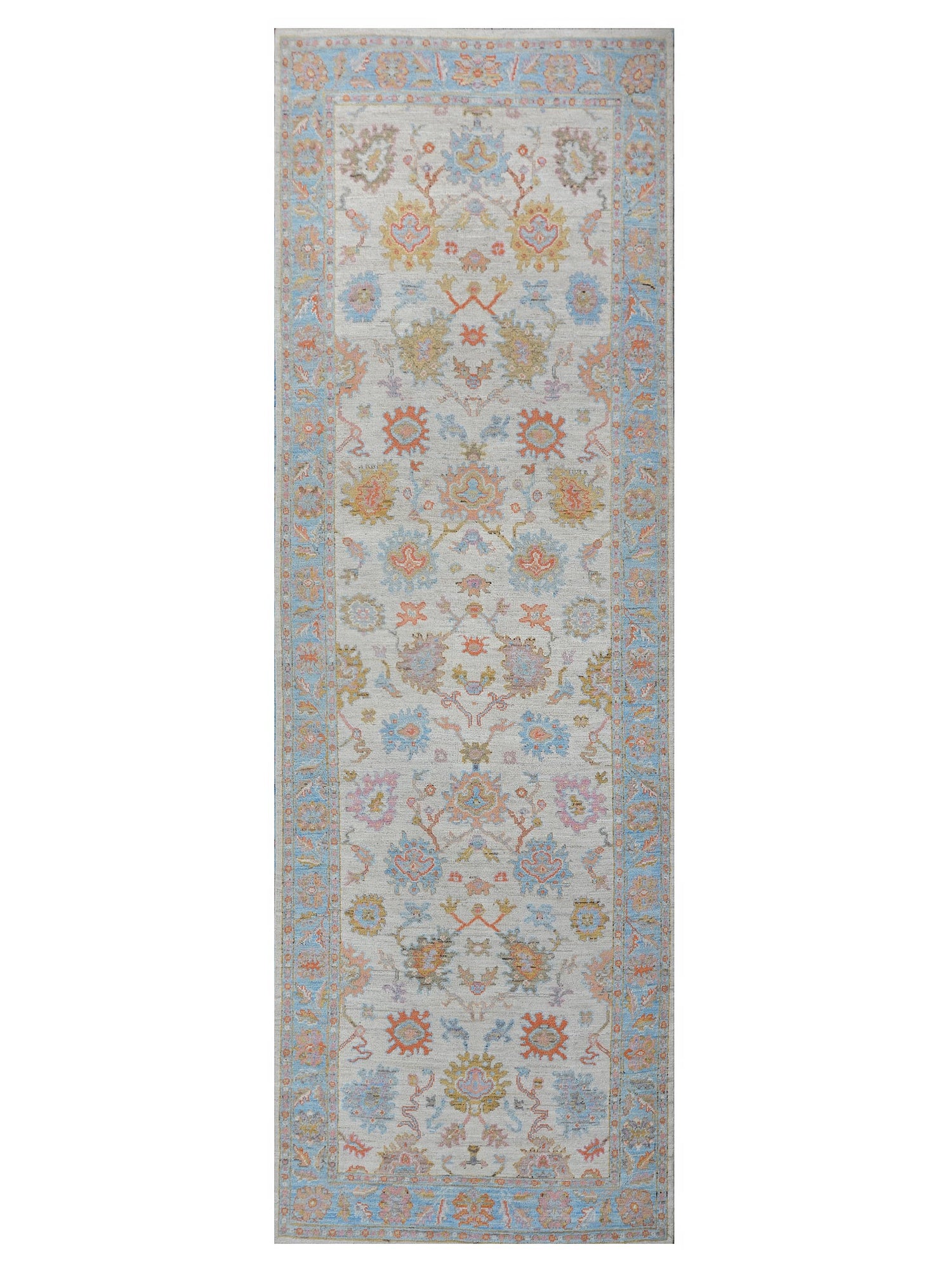 Pacific Ushak Wool Weft  Ivory Lt.Blue Transitional
