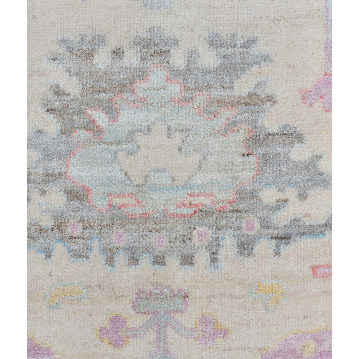 Pacific Ushak Wool Weft 42474 Ivory Grey Transitional Hand Knotted Rug