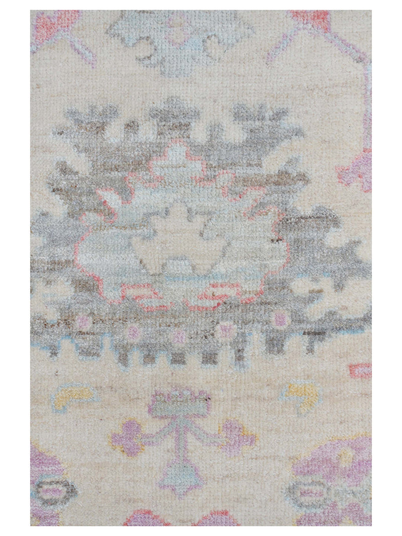 Pacific Ushak Wool Weft 42474 Ivory Grey Transitional Hand Knotted Rug