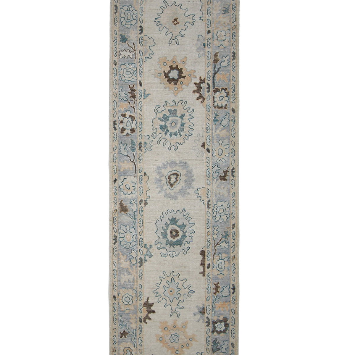 Pacific Ushak Wool Weft  Beige Turquoise Transitional