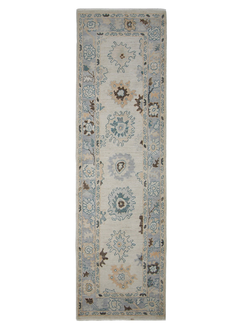 Pacific Ushak Wool Weft  Beige Turquoise Transitional