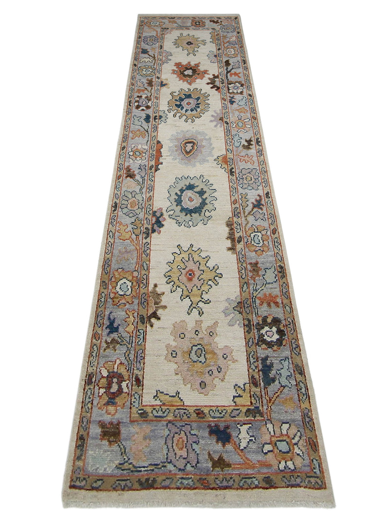 Pacific Ushak Wool Weft 42482 Beige Lavender Transitional Hand Knotted Rug