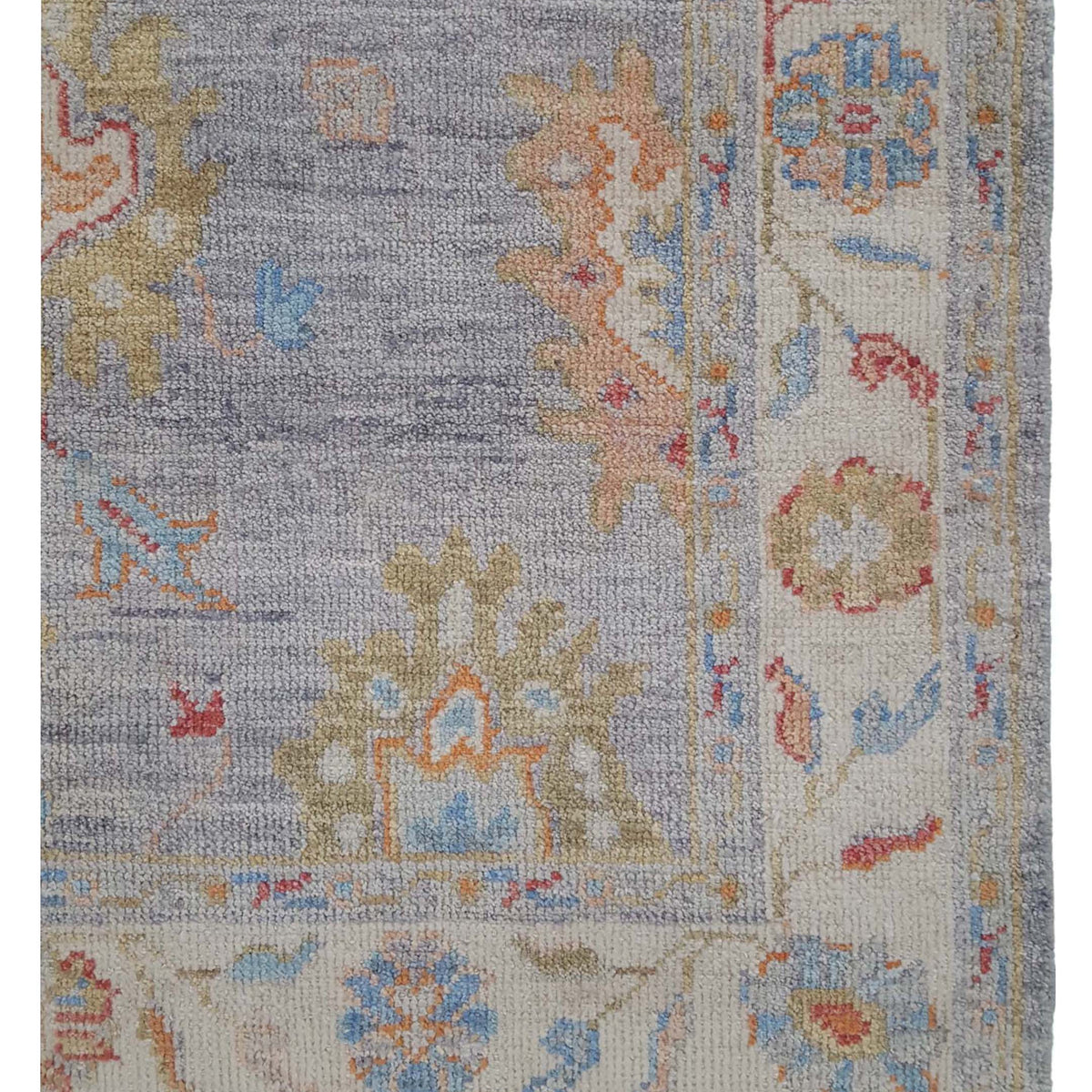 Pacific Ushak Wool Weft 42486 Lavender Ivory Transitional Hand Knotted Rug