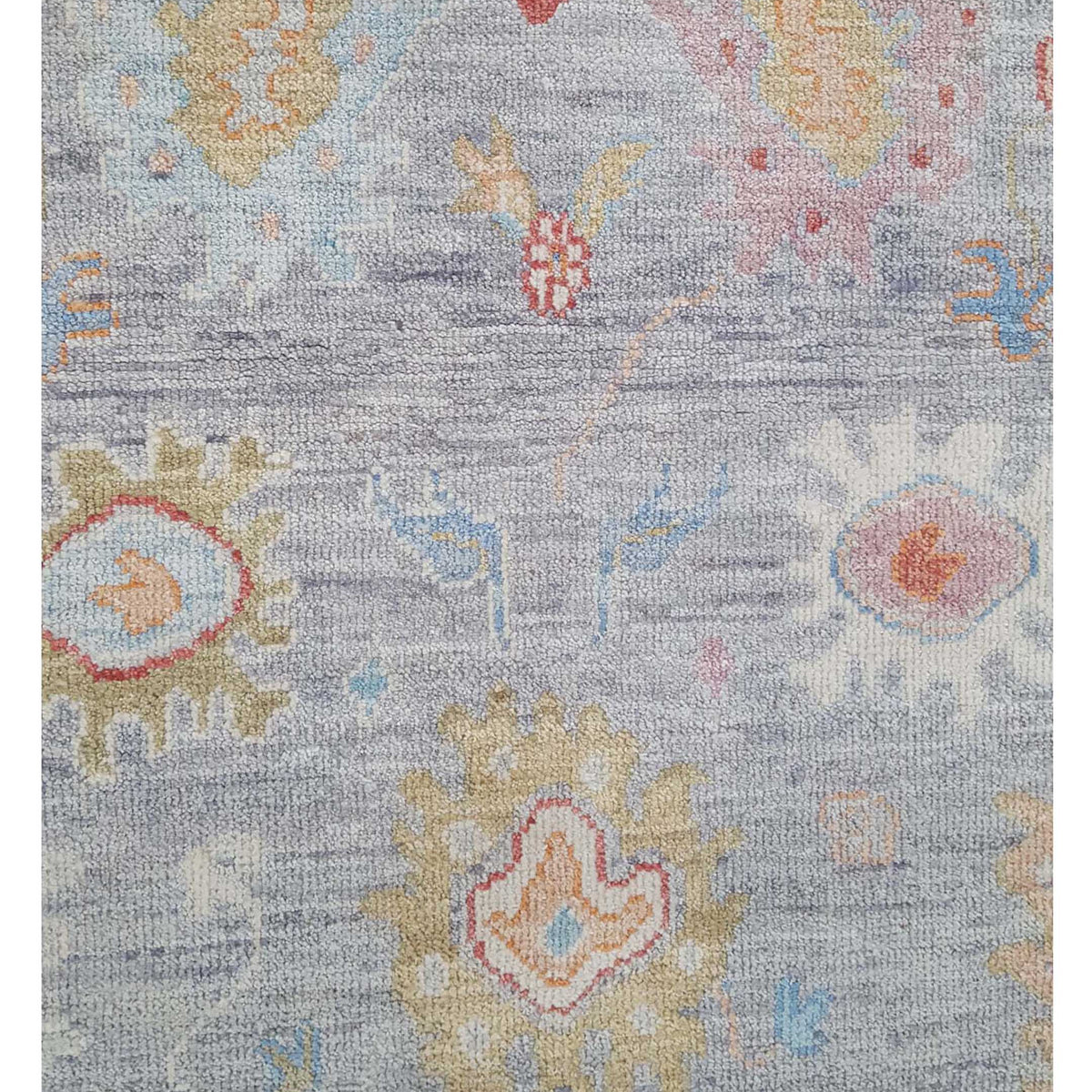 Pacific Ushak Wool Weft 42486 Lavender Ivory Transitional Hand Knotted Rug