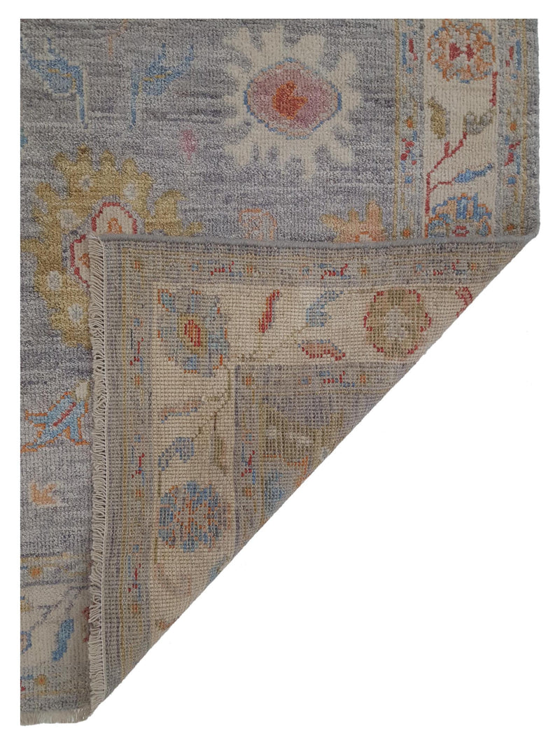 Pacific Ushak Wool Weft 42486 Lavender Ivory Transitional Hand Knotted Rug