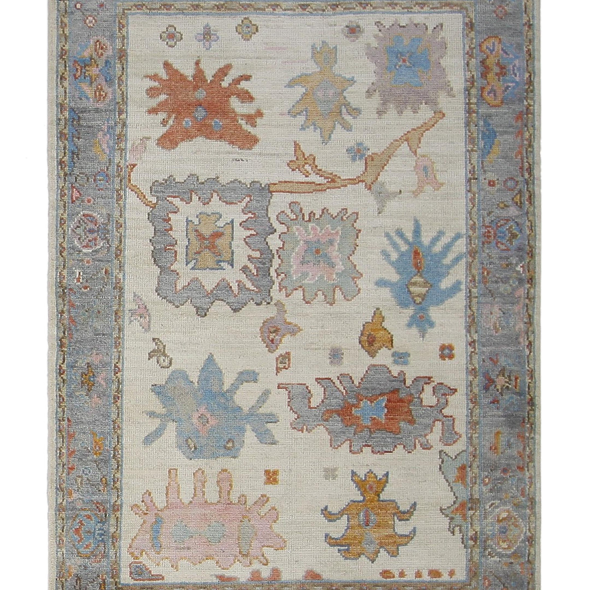 Pacific Ushak Wool Weft  Ivory Multi Transitional
