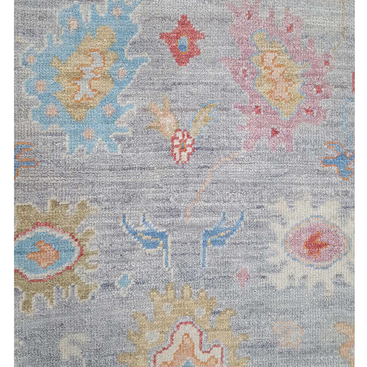 Pacific Ushak Wool Weft 42489 Ivory Multi Transitional Hand Knotted Rug