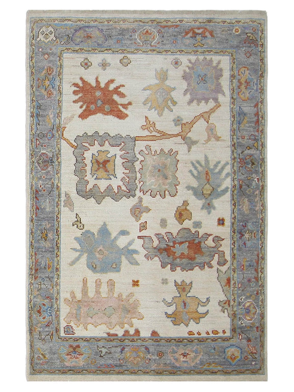 Pacific Ushak Wool Weft  Ivory Multi Transitional