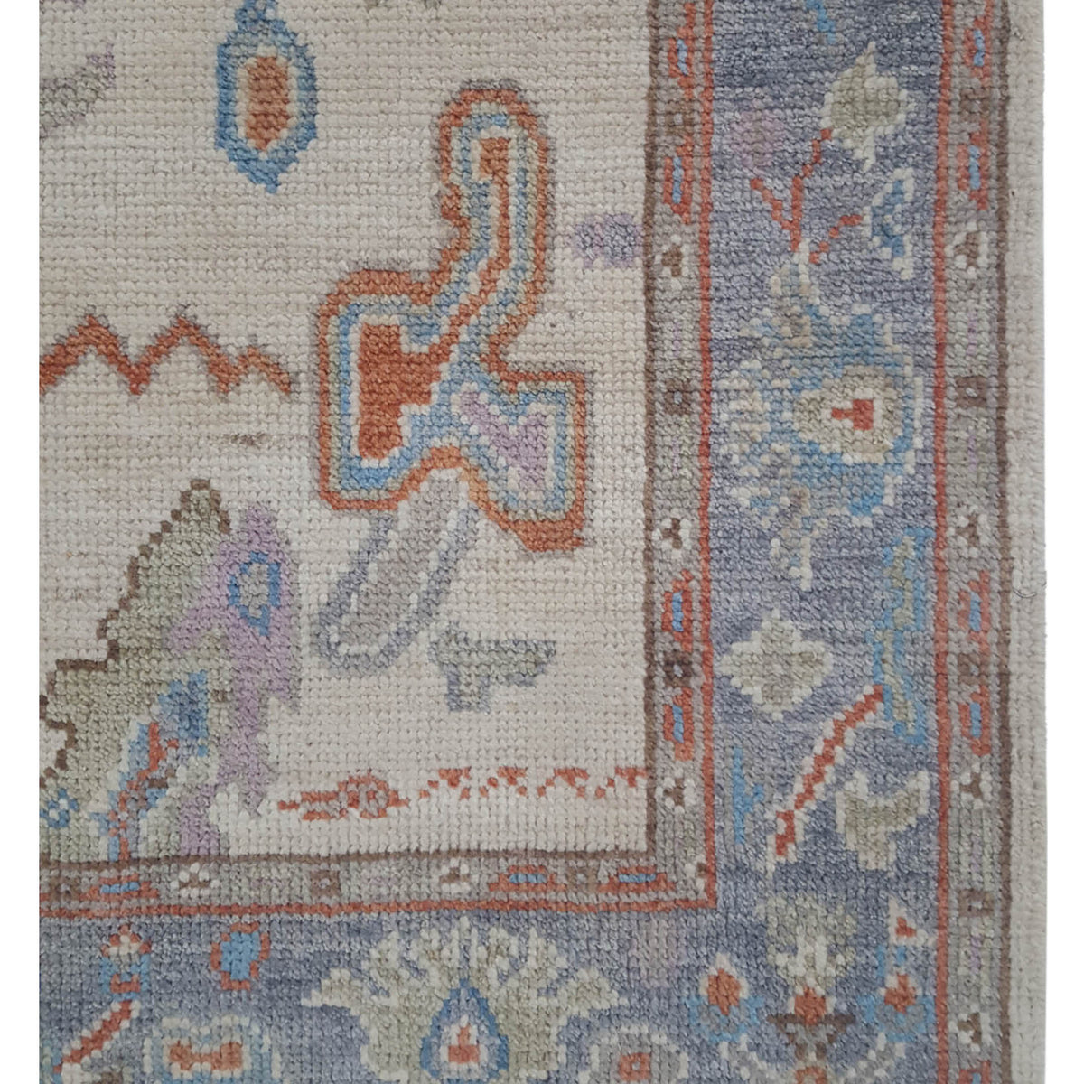 Pacific Ushak Wool Weft 42491 Ivory Multi Transitional Hand Knotted Rug