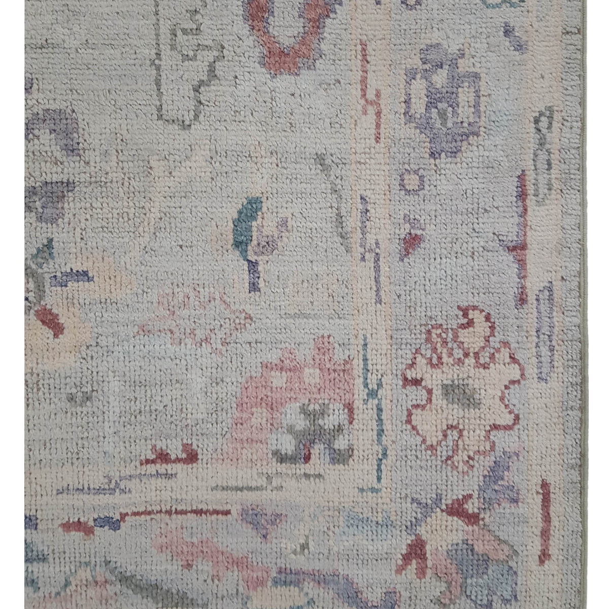 Pacific Ushak Wool Weft 42495 Beige Multi Transitional Hand Knotted Rug