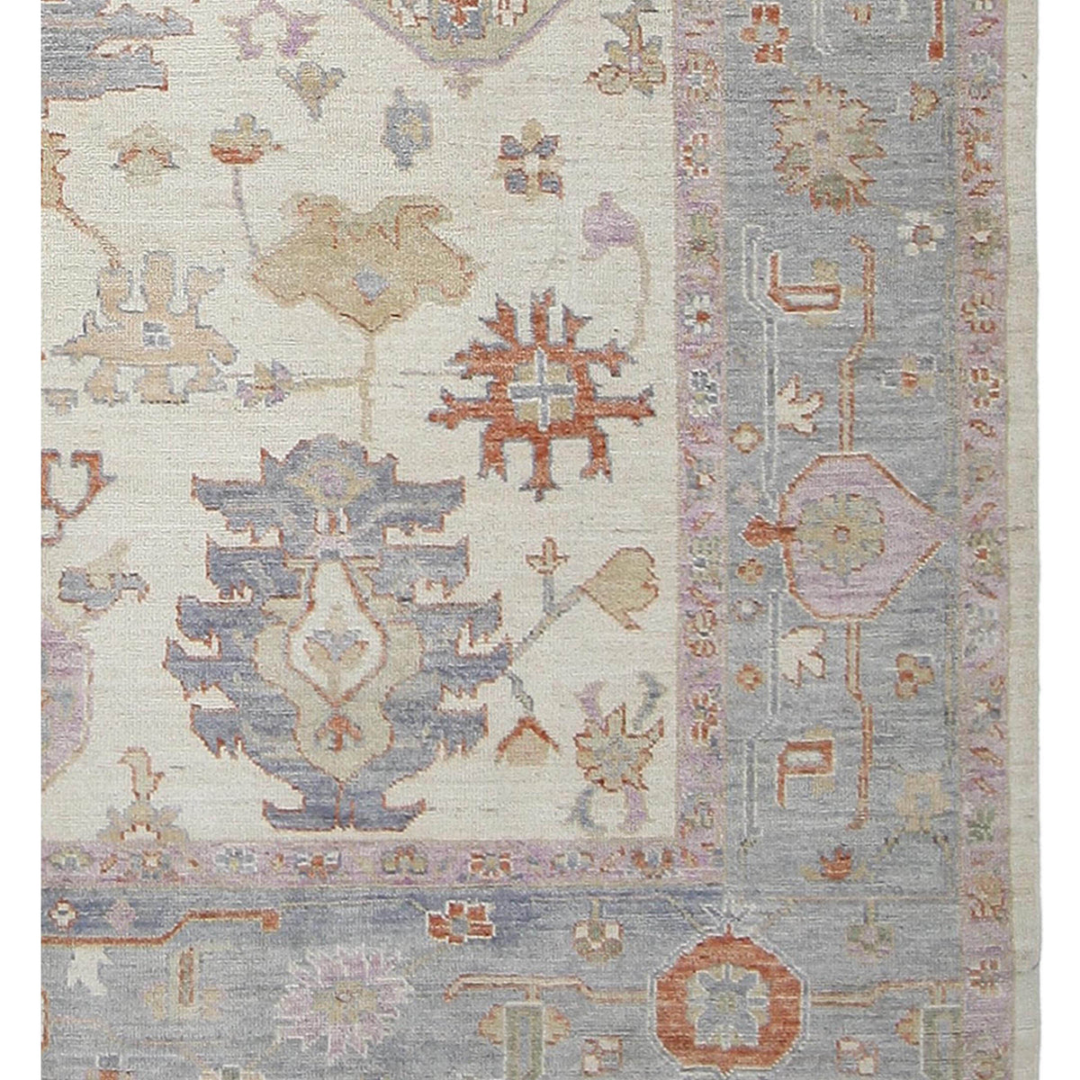 Pacific Ushak Wool Weft 42499 Beige Multi Transitional Hand Knotted Rug