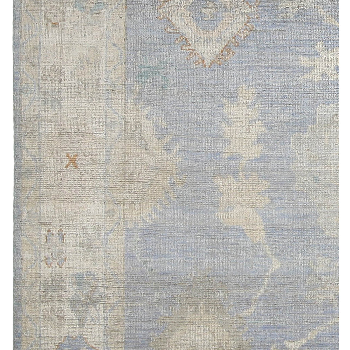 Pacific Ushak Wool Weft 42502 Blue Beige Transitional Hand Knotted Rug