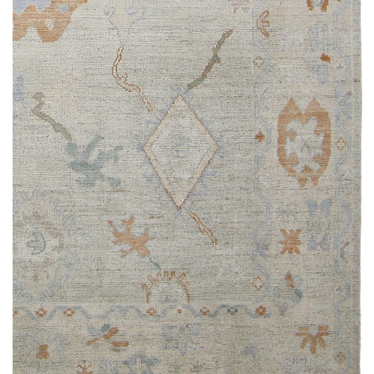 Pacific Ushak Wool Weft 42503 Beige Blush Transitional Hand Knotted Rug