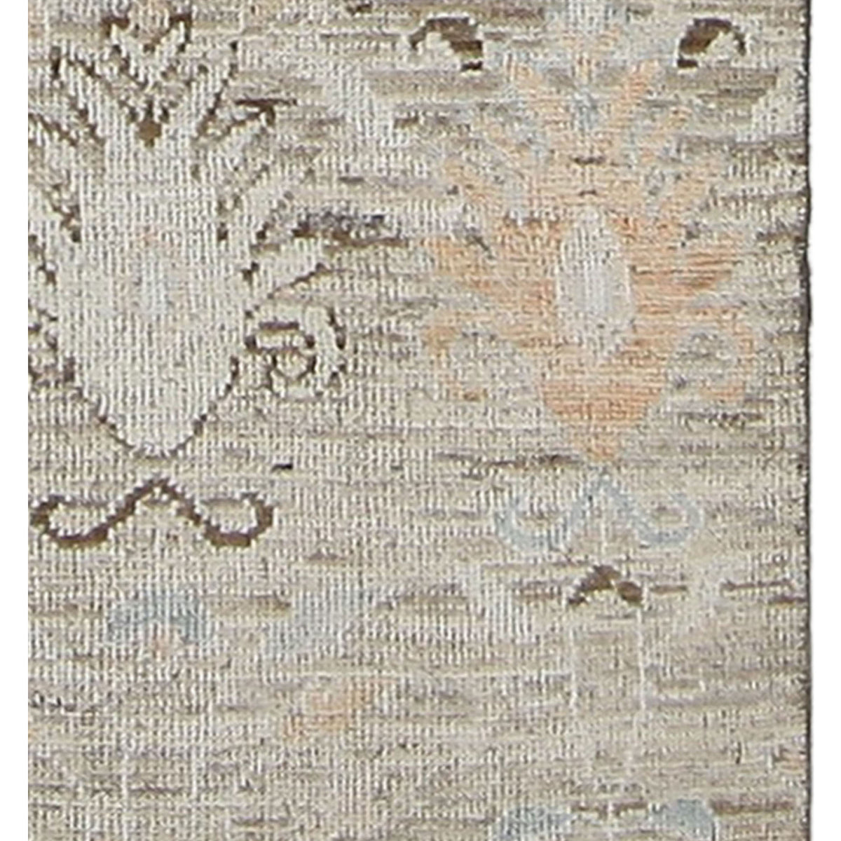 Pacific Ushak Wool Weft 42508 Brown Beige Transitional Hand Knotted Rug