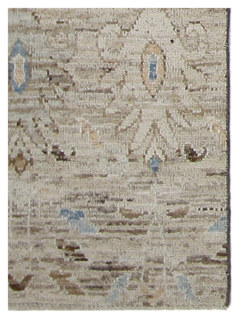 Pacific Ushak Wool Weft 42510 Linen Latte Transitional Hand Knotted Rug