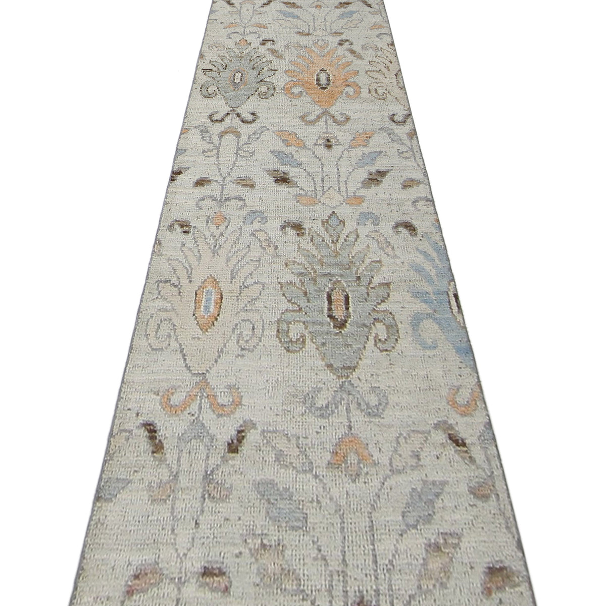 Pacific Ushak Wool Weft 42511 Grey Ivory Transitional Hand Knotted Rug