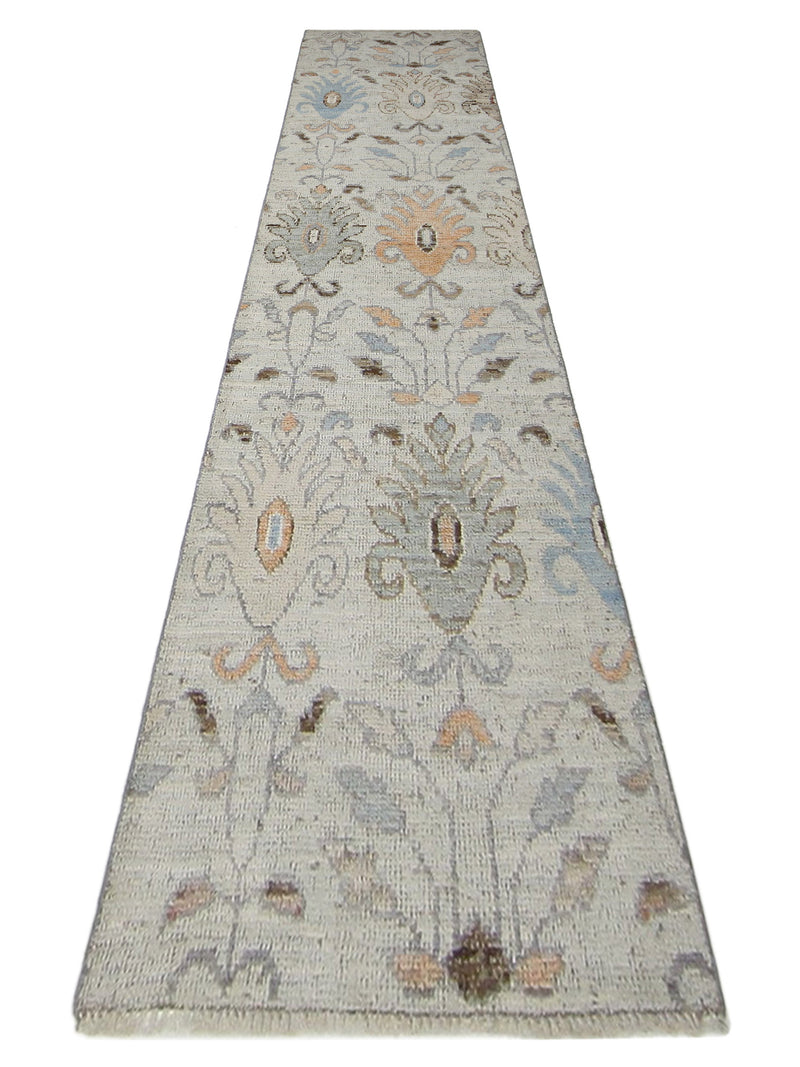 Pacific Ushak Wool Weft 42511 Grey Ivory Transitional Hand Knotted Rug