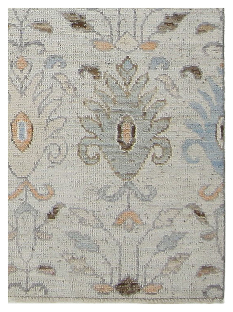 Pacific Ushak Wool Weft 42511 Grey Ivory Transitional Hand Knotted Rug