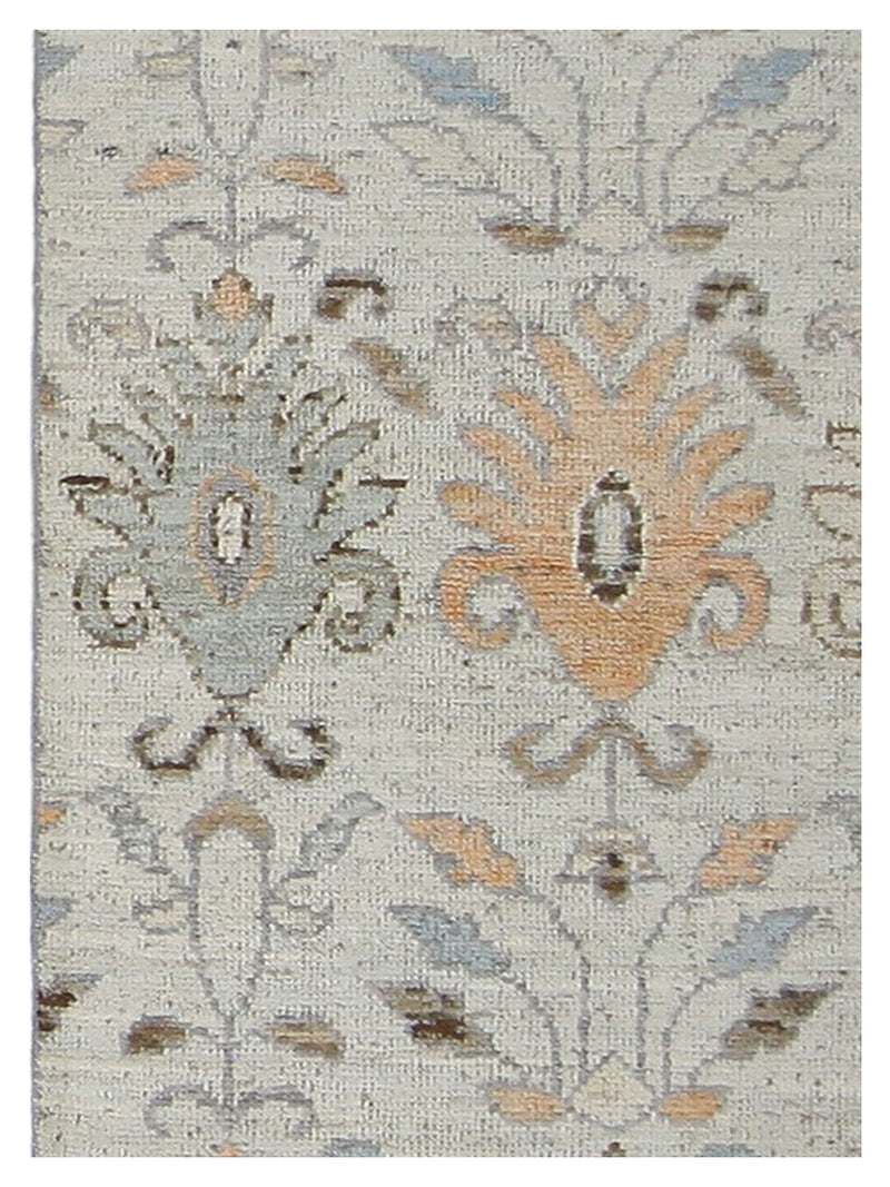 Pacific Ushak Wool Weft 42511 Grey Ivory Transitional Hand Knotted Rug