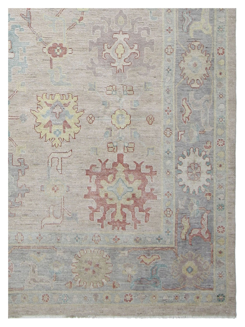Pacific Ushak Wool Weft 42523 Peach Lavender Transitional Hand Knotted Rug