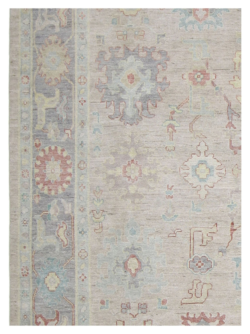 Pacific Ushak Wool Weft 42523 Peach Lavender Transitional Hand Knotted Rug