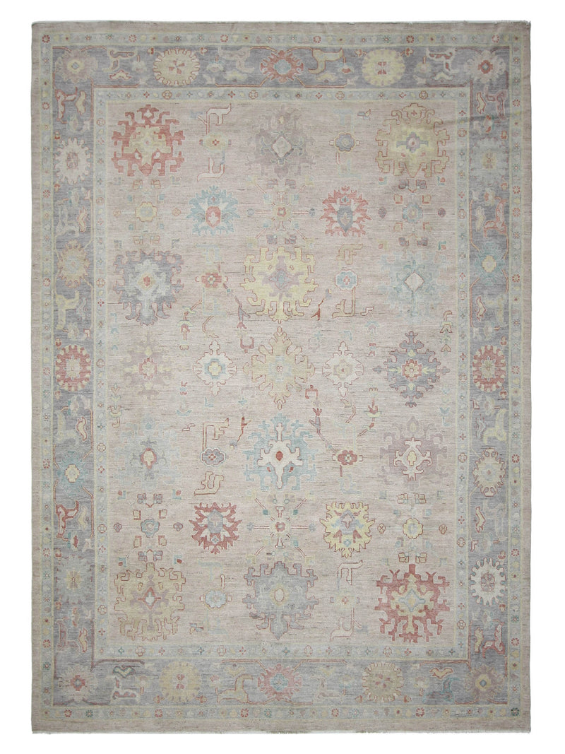 Pacific Ushak Wool Weft  Peach Lavender Transitional