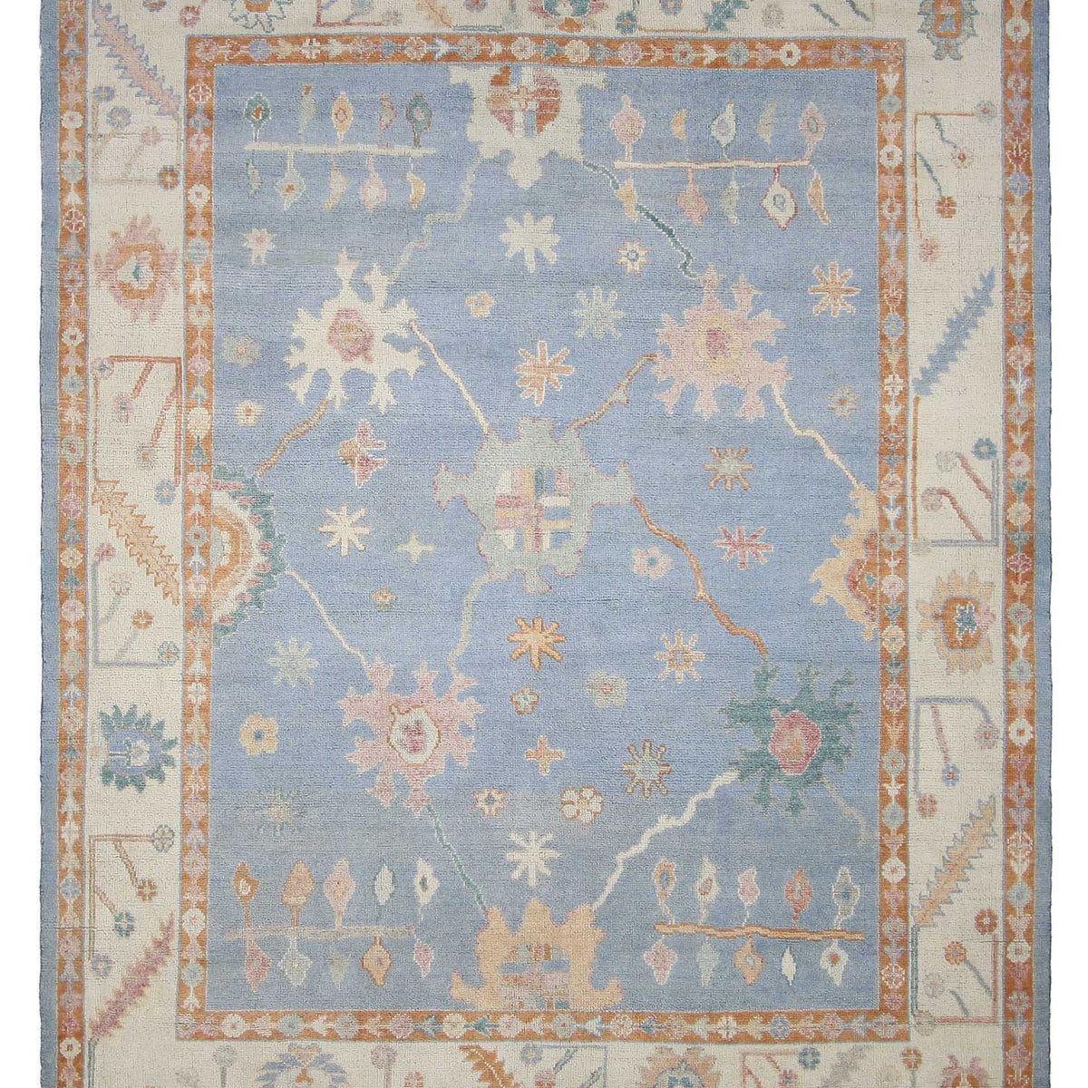 Pacific Ushak Wool Weft  Blue Linen Transitional