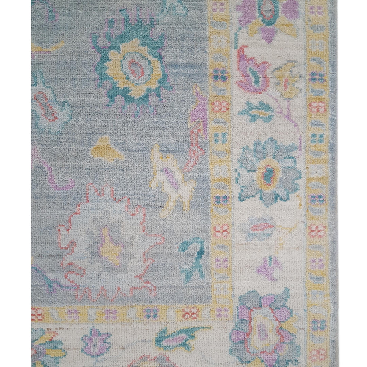 Pacific Ushak Wool Weft 42531 Lt.Grey Ivory Transitional Hand Knotted Rug