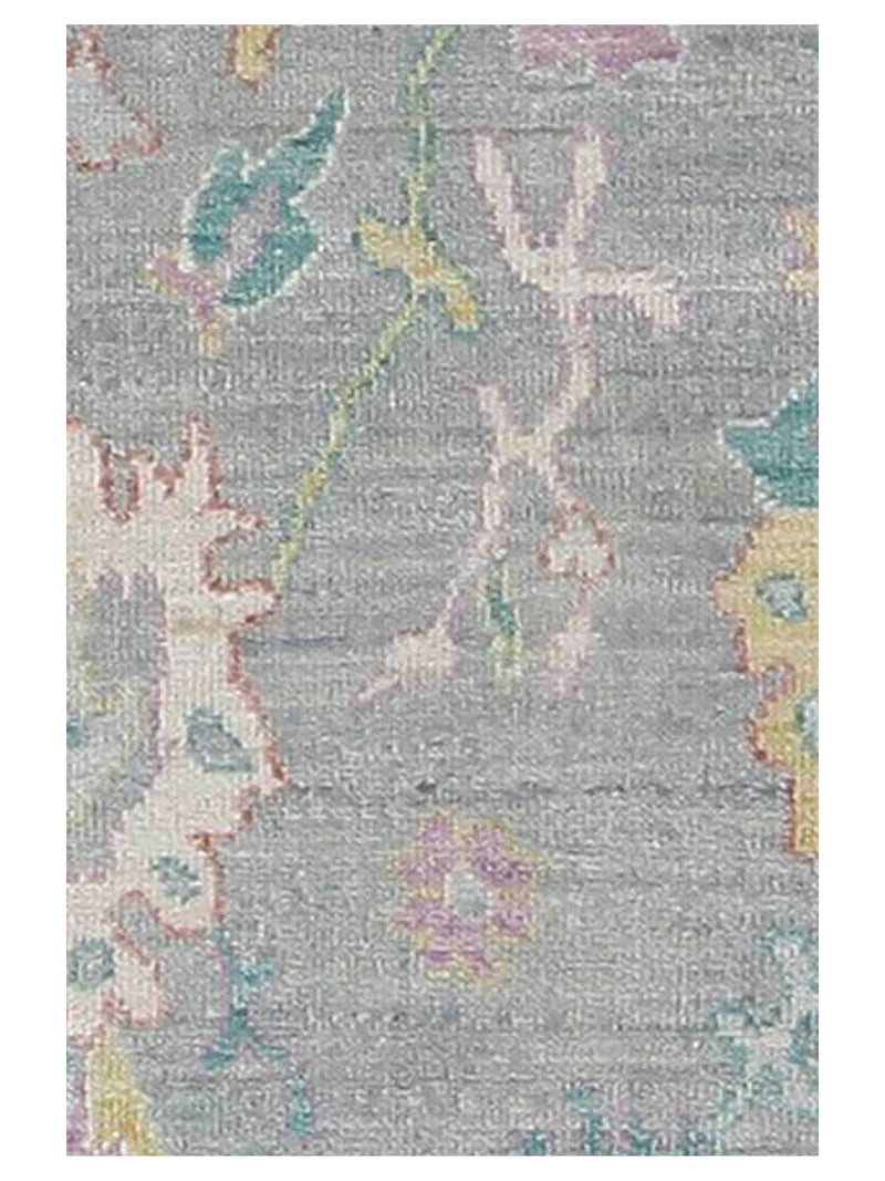 Pacific Ushak Wool Weft 42531 Lt.Grey Ivory Transitional Hand Knotted Rug