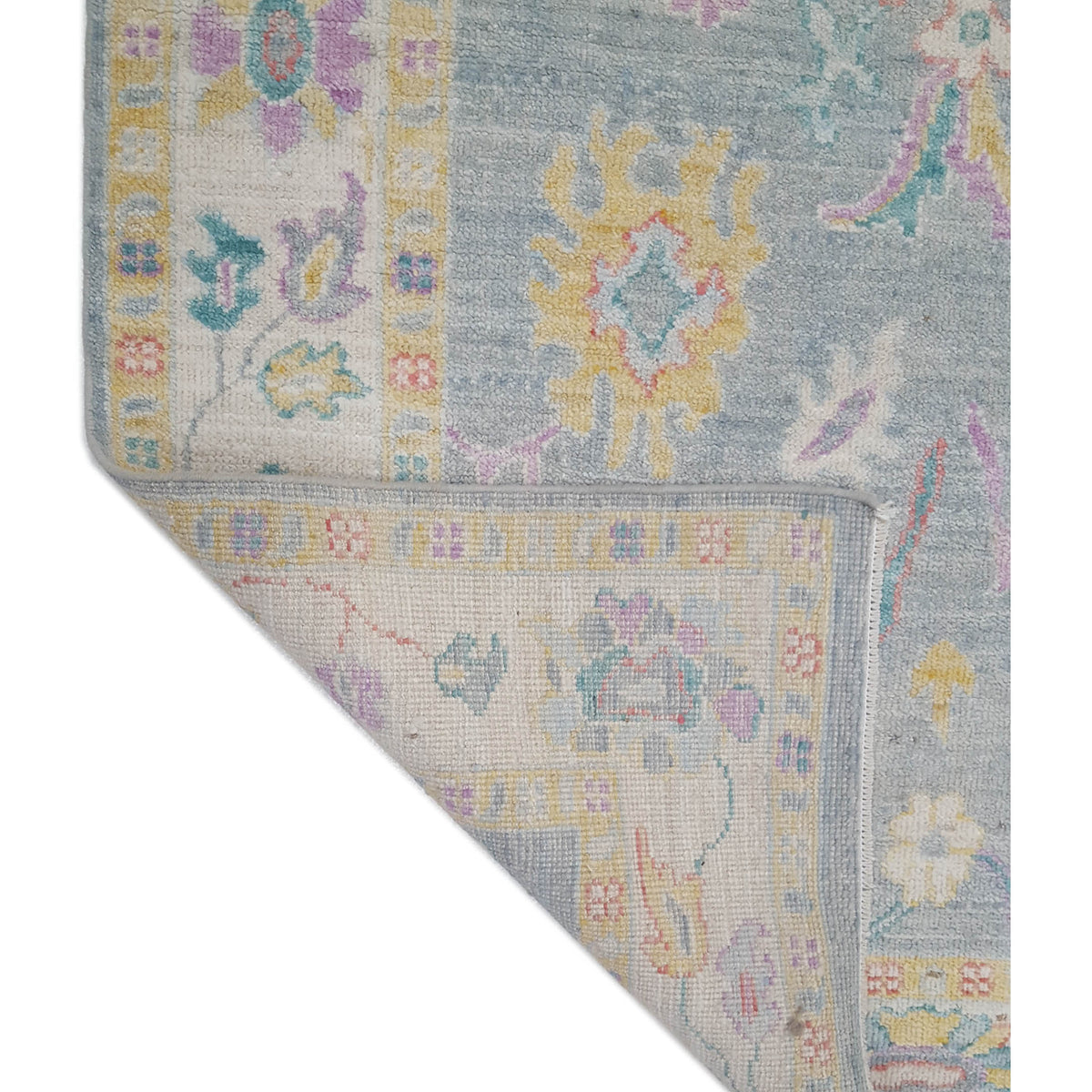 Pacific Ushak Wool Weft 42531 Lt.Grey Ivory Transitional Hand Knotted Rug