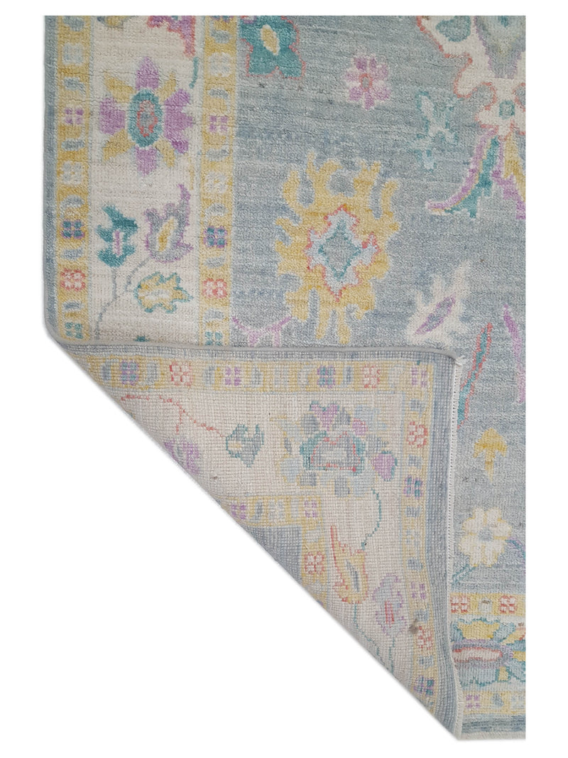 Pacific Ushak Wool Weft 42531 Lt.Grey Ivory Transitional Hand Knotted Rug