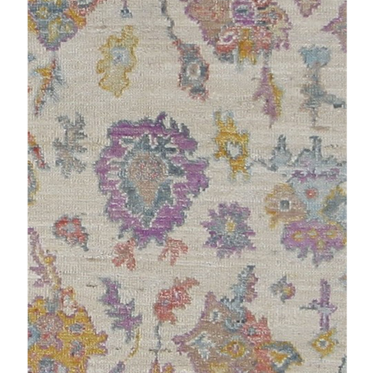 Pacific Ushak Wool Weft 42534 Ivory Lt.Blue Transitional Hand Knotted Rug