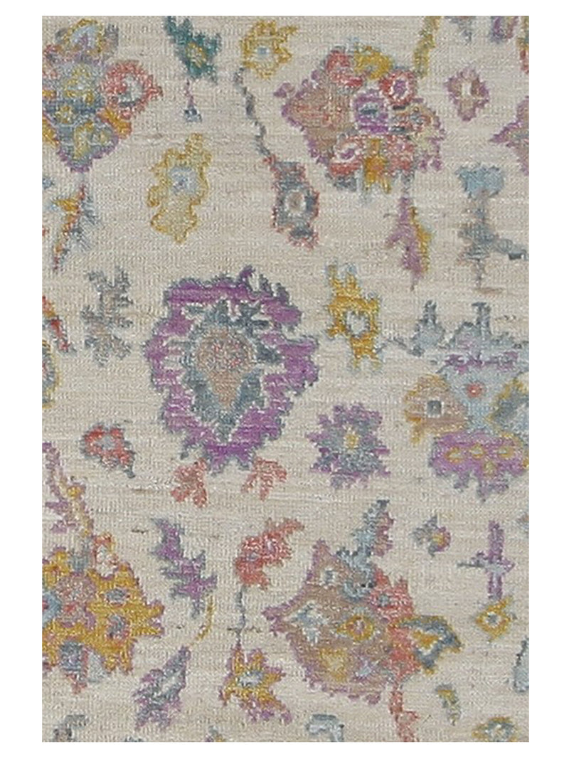 Pacific Ushak Wool Weft 42534 Ivory Lt.Blue Transitional Hand Knotted Rug