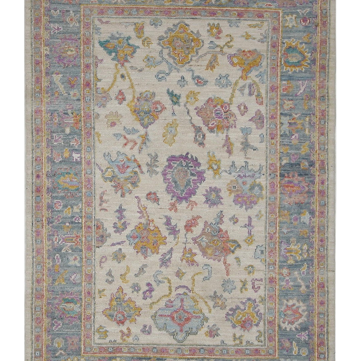 Pacific Ushak Wool Weft  Ivory Lt.Blue Transitional