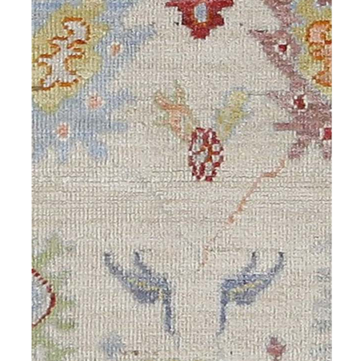 Pacific Ushak Wool Weft 42536 Ivory Lt.Grey Transitional Hand Knotted Rug