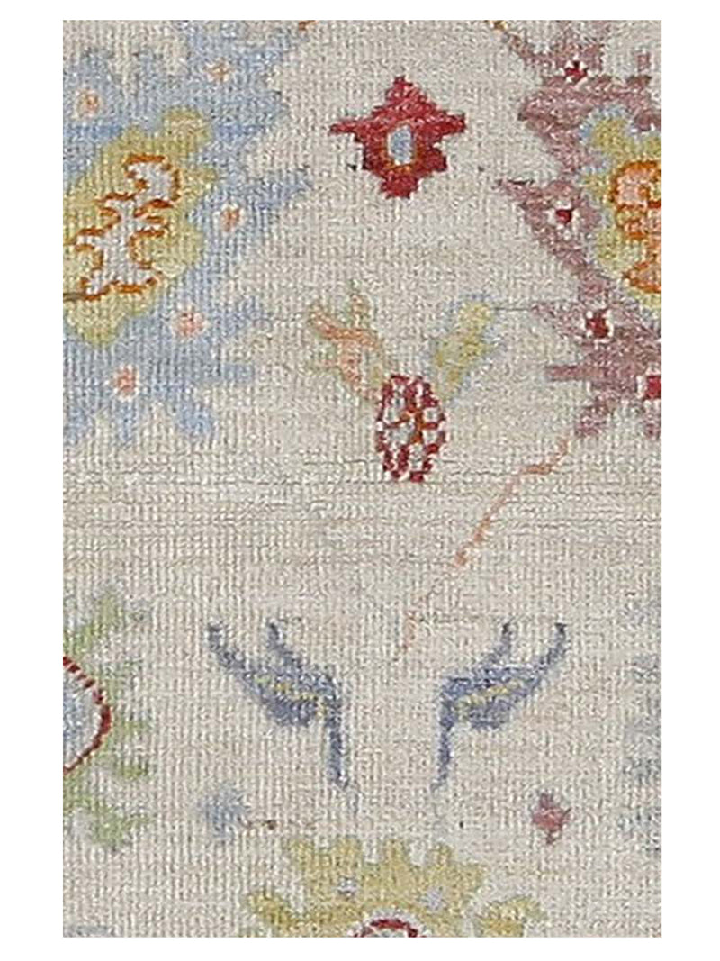 Pacific Ushak Wool Weft 42536 Ivory Lt.Grey Transitional Hand Knotted Rug
