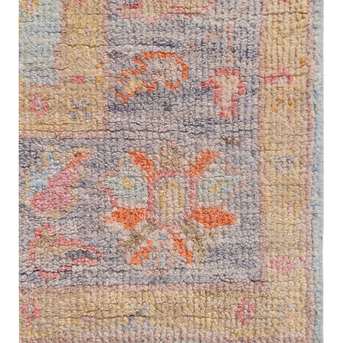 Pacific Ushak Wool Weft 42537 Lt.Blue Grey Transitional Hand Knotted Rug