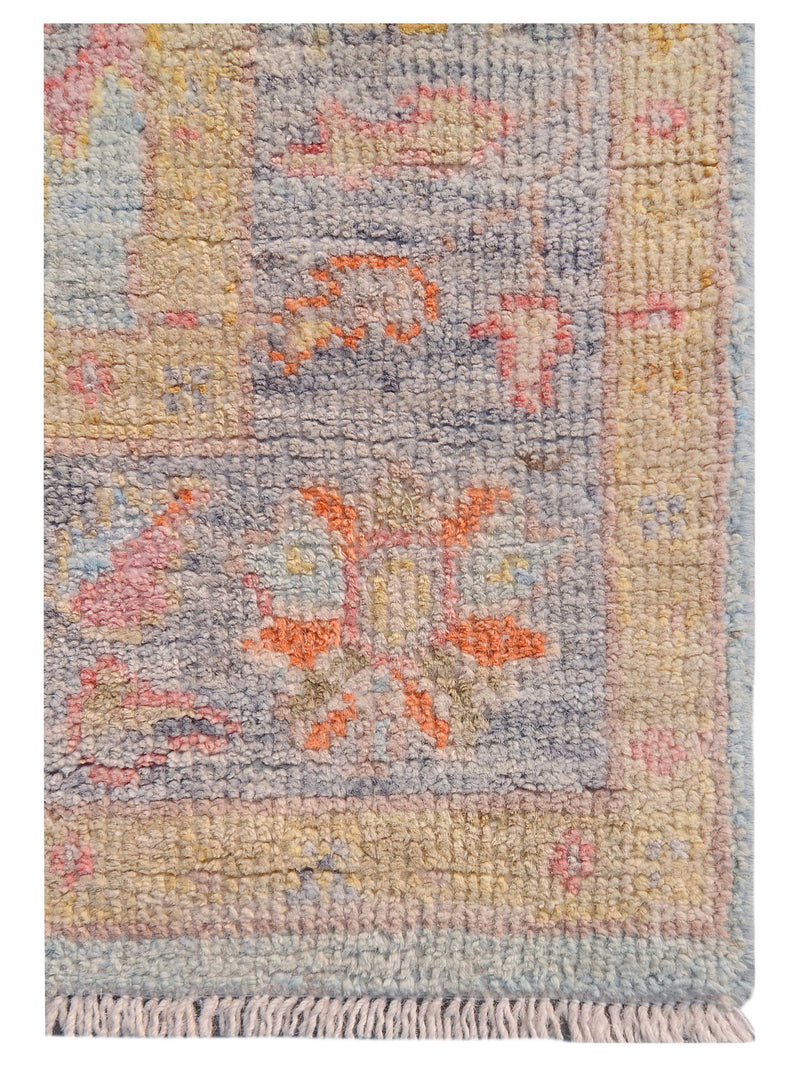 Pacific Ushak Wool Weft 42537 Lt.Blue Grey Transitional Hand Knotted Rug