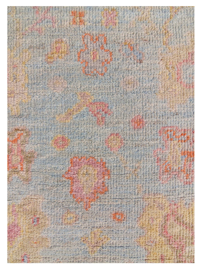 Pacific Ushak Wool Weft 42537 Lt.Blue Grey Transitional Hand Knotted Rug