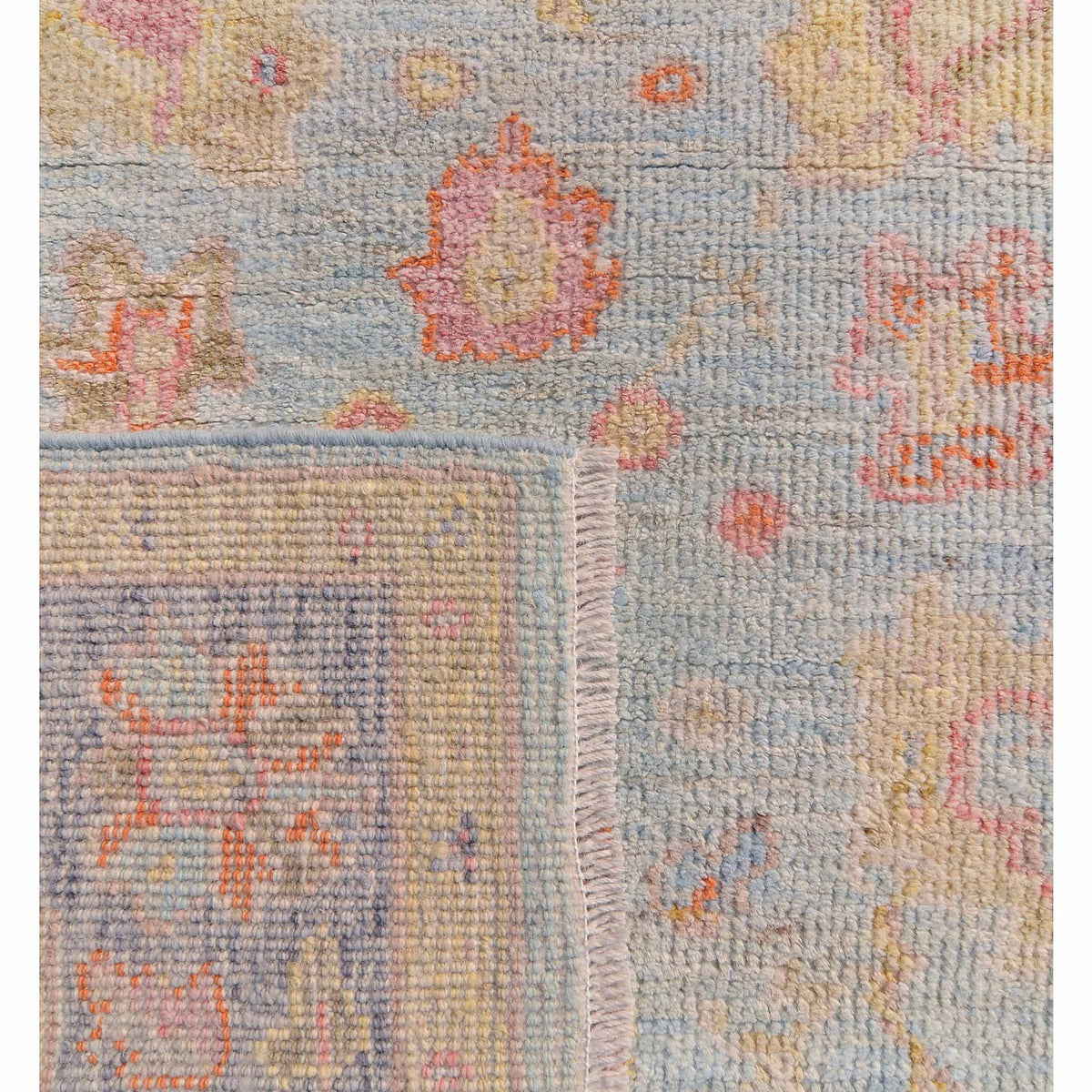 Pacific Ushak Wool Weft 42537 Lt.Blue Grey Transitional Hand Knotted Rug