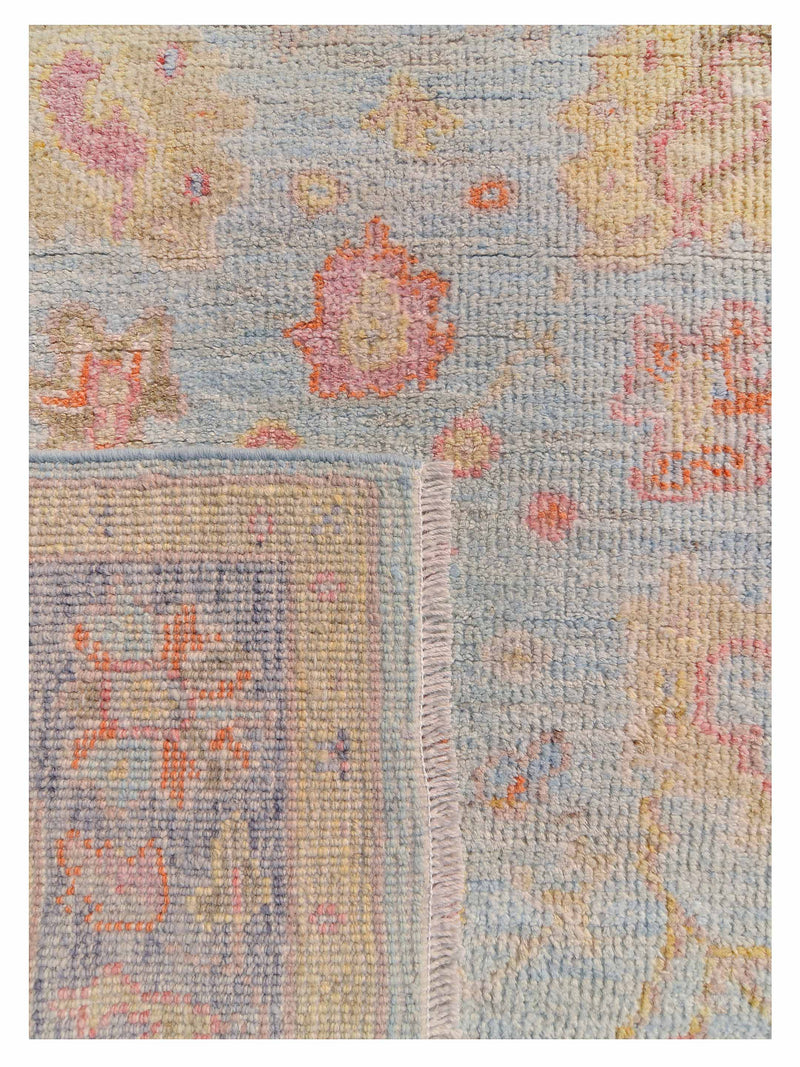 Pacific Ushak Wool Weft 42537 Lt.Blue Grey Transitional Hand Knotted Rug