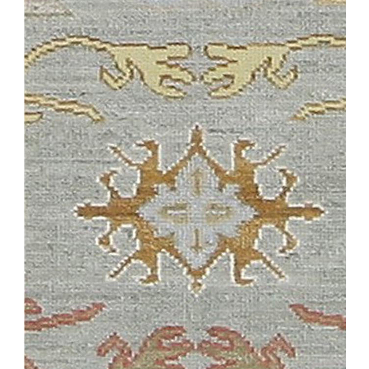 Pacific Ushak Wool Weft 42538 Lt.Grey Ivory Transitional Hand Knotted Rug