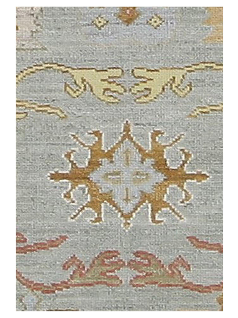 Pacific Ushak Wool Weft 42538 Lt.Grey Ivory Transitional Hand Knotted Rug