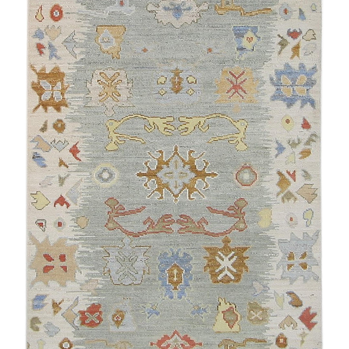 Pacific Ushak Wool Weft  Lt.Grey Ivory Transitional